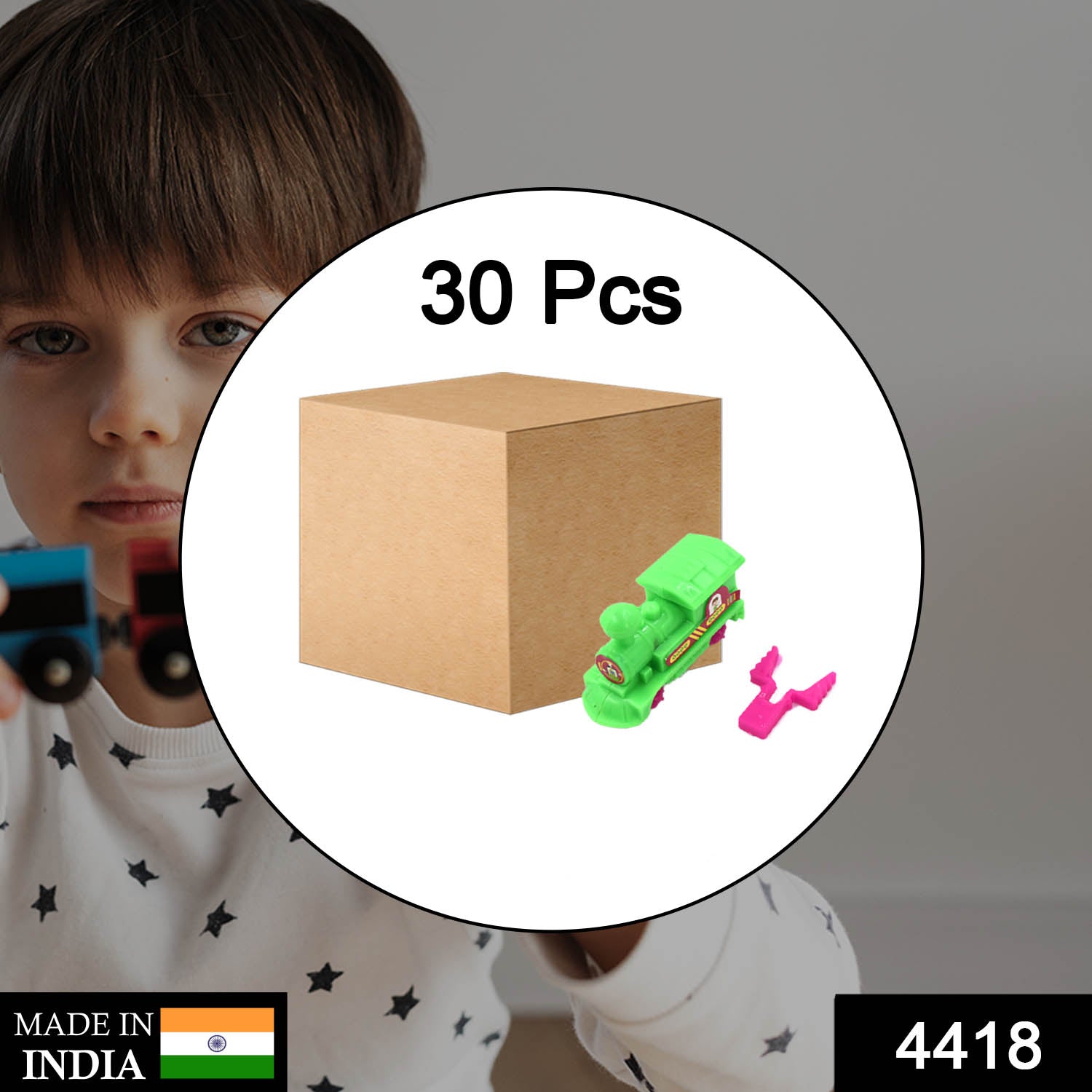 Friction-powered pull along train toy Friction-powered pull along train toy